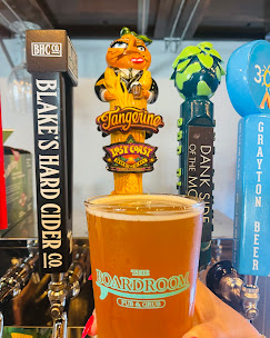 A Boardroom pint poured at the beer taps